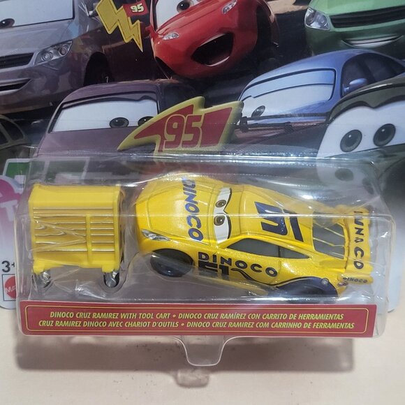 Disney Pixar Cars Fan Favorites Dinoco Cruz Ramirez Tool Cart Diecast Vehicle - Picture 5 of 9